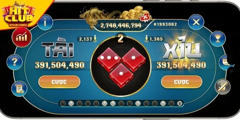 Tài xỉu minigame nhận thưởng dựa trên yếu tố may rủi